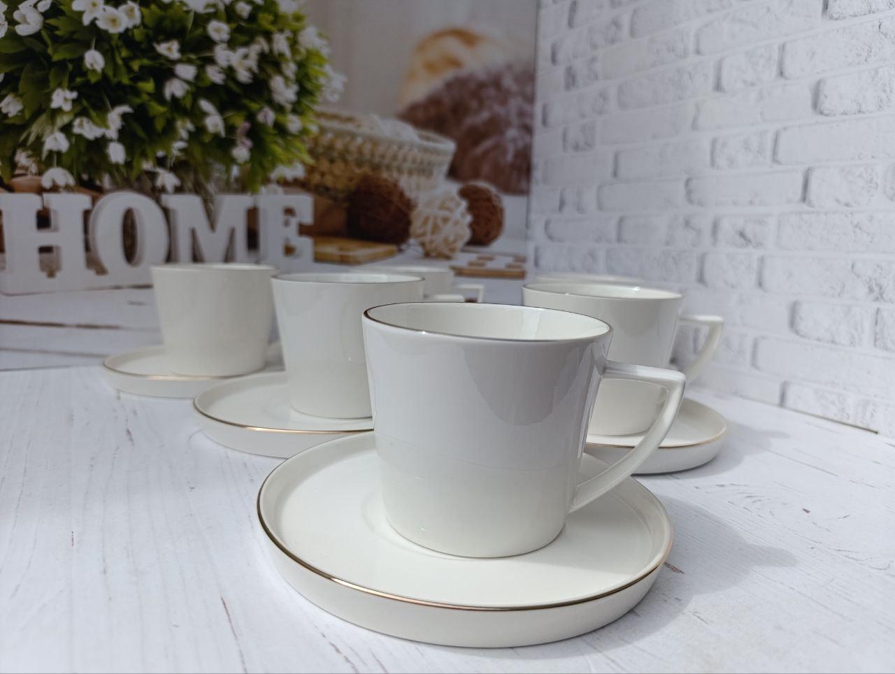Чайний сервіз SNT Вітрила порцеляна 300 мл 12 предметів Білий (1753-16) - фото 2
