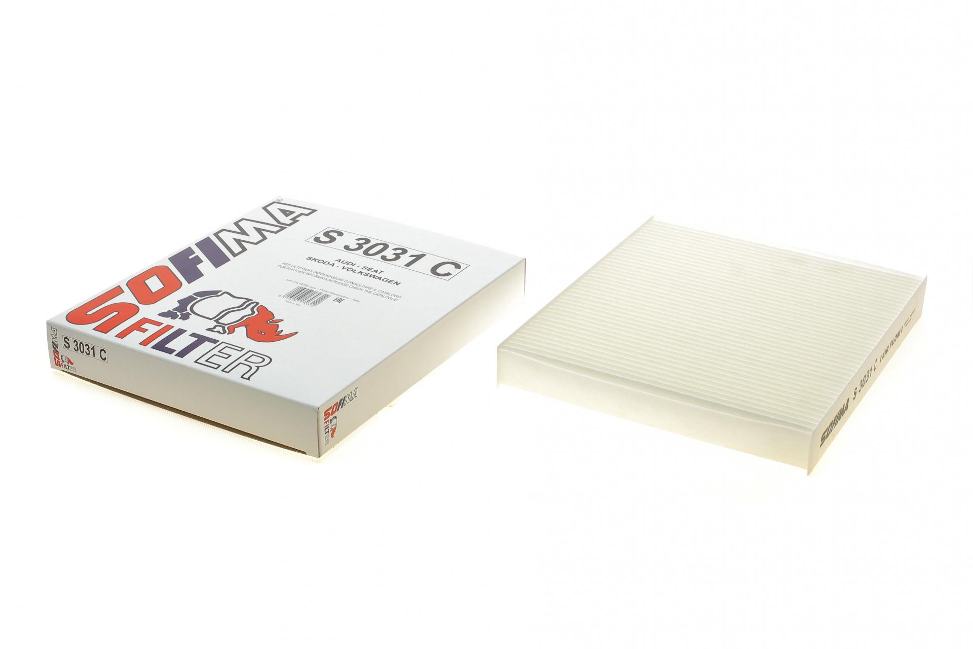 Фільтр салону SOFIMA для Skoda Fabia/Roomster 1,2-2,0 99-15/VW Polo 1,2-1,9 01-/Seat Ibiza 1,2-2,0 02- (S 3031 C)