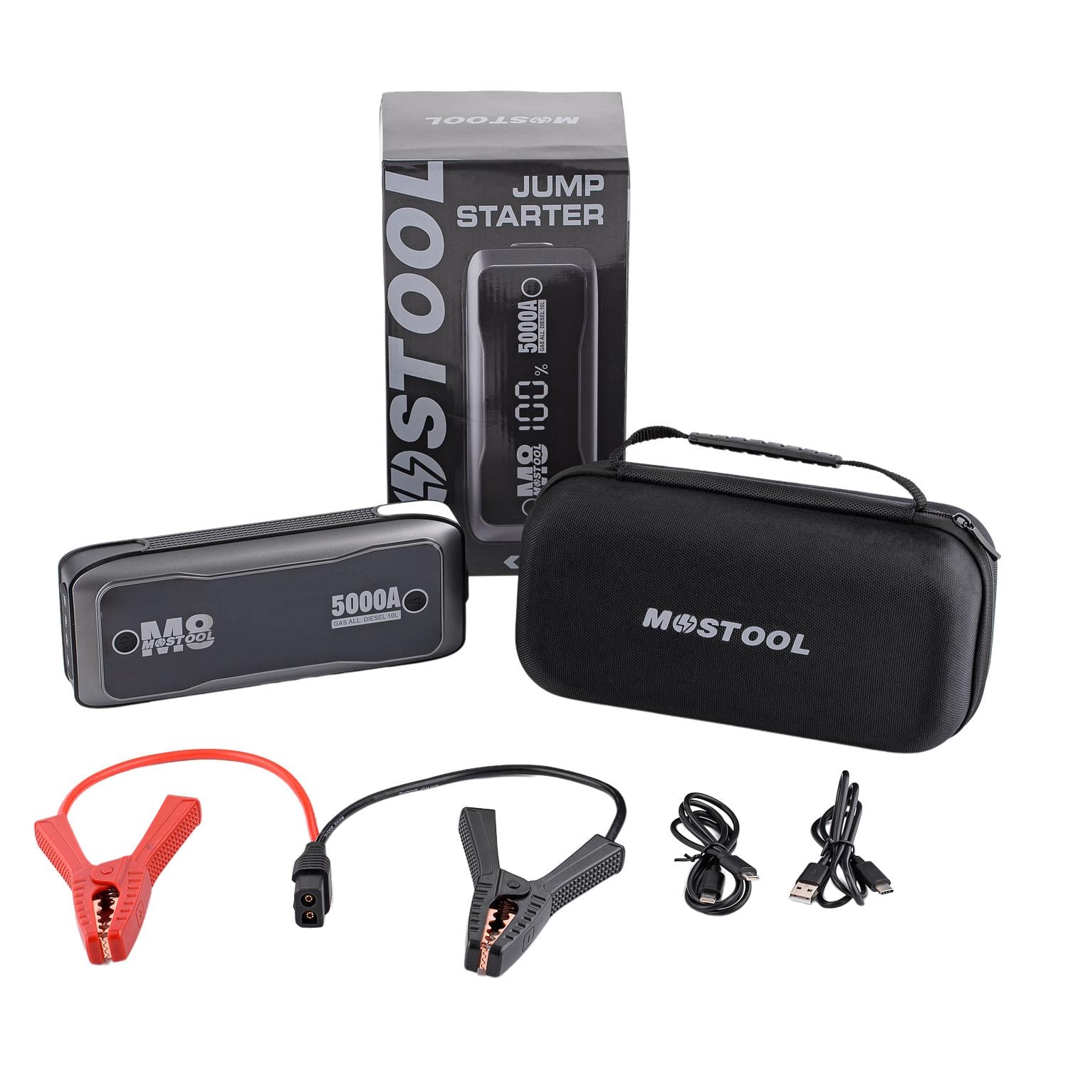 Пусковий пристрій Jump Starter для авто MOSTOOL M8 5000A 88 80Wh/24000mAh