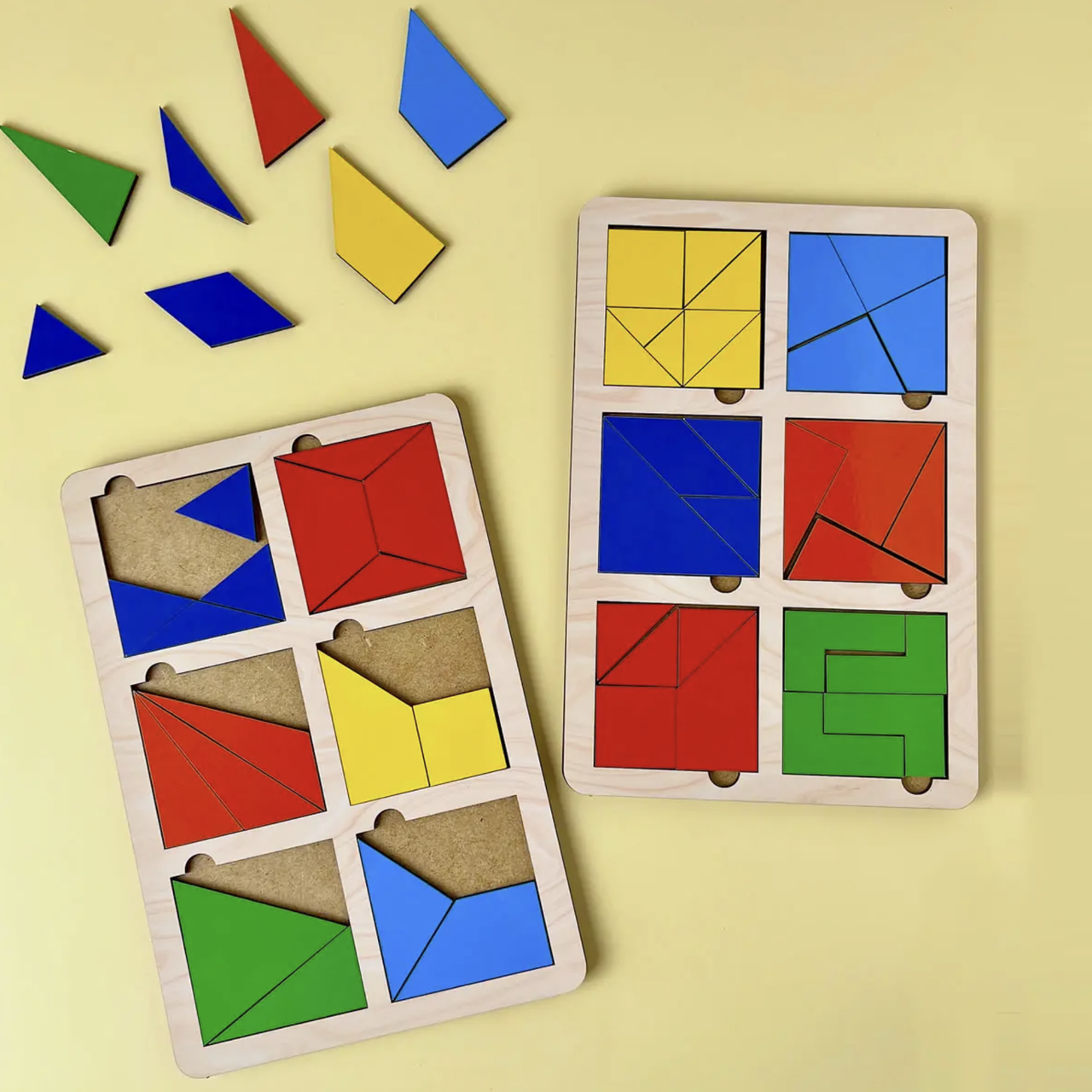 Сортер-пазл деревянный детский UBumblebees Квадраты Никитина 2 шт. 2 уровень