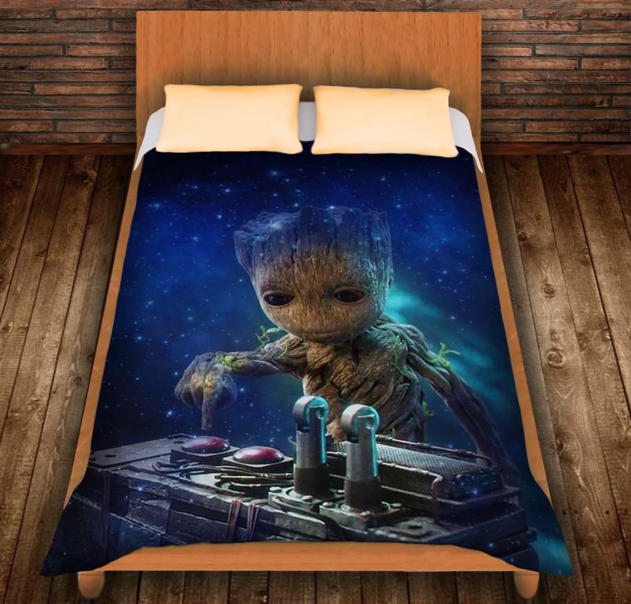 Плед с 3D принтом Маленький Грут и музыка 150x200 см (epi_0033)