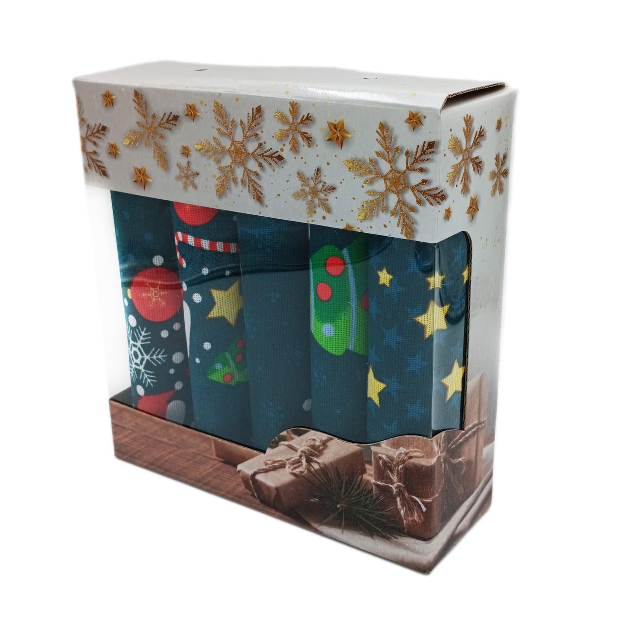 Набір рушників для кухні SUNROZ Ялинка рогожка 35x70 см 5 шт. в коробці (LP-983)