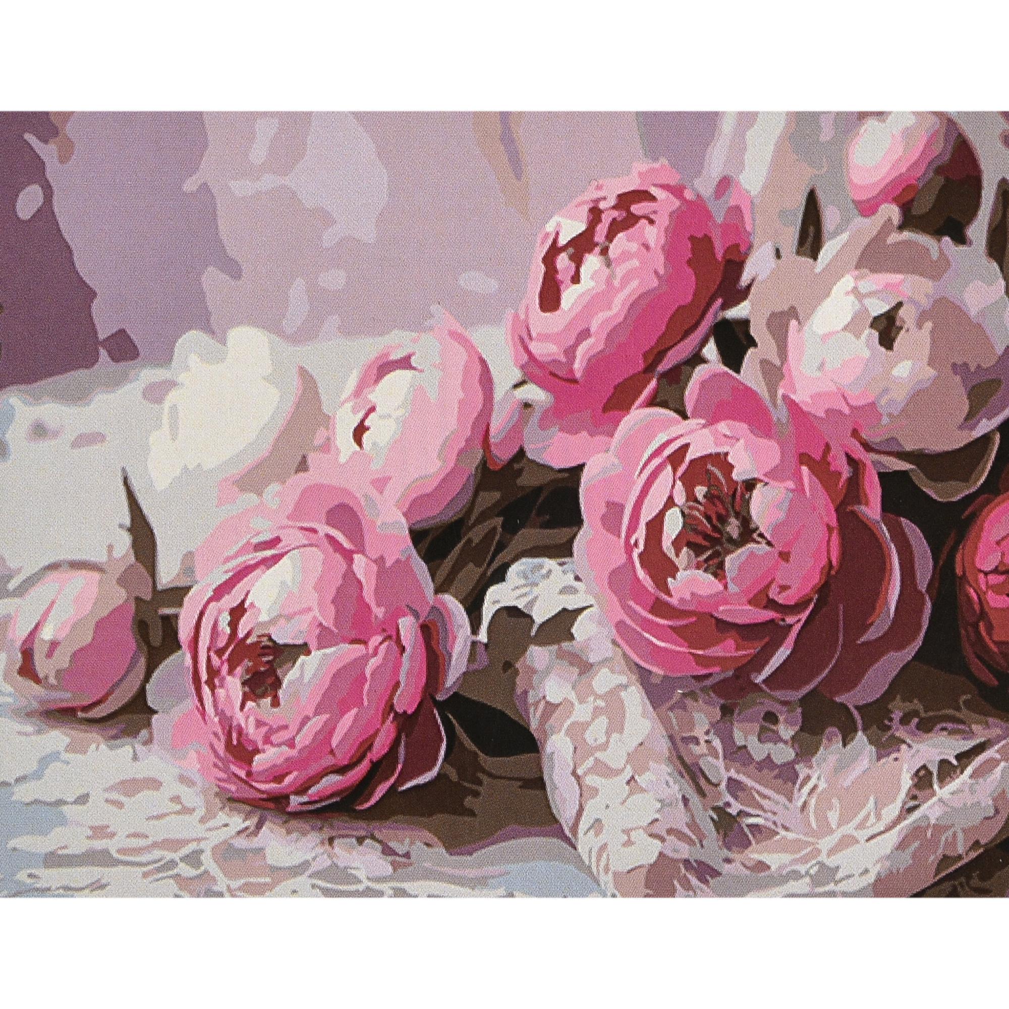 Картина по номерам Strateg Премиум Цветочная феерия с лаком и уровнем 40x50 см (Str-VA-4649)