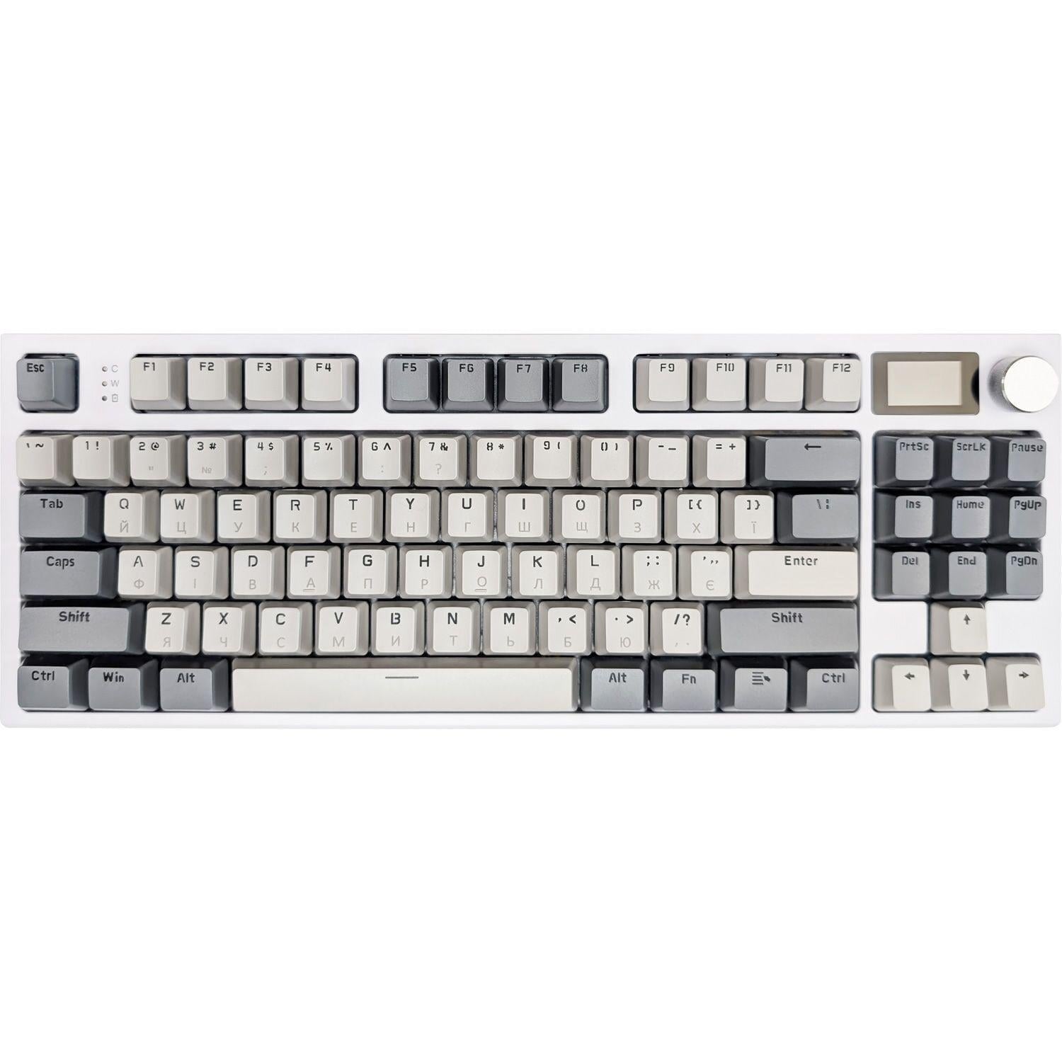 Клавіатура ігрова механічна Attack Shark K86 бездротова з TFT дисплеєм Grey (K86BG_AS)