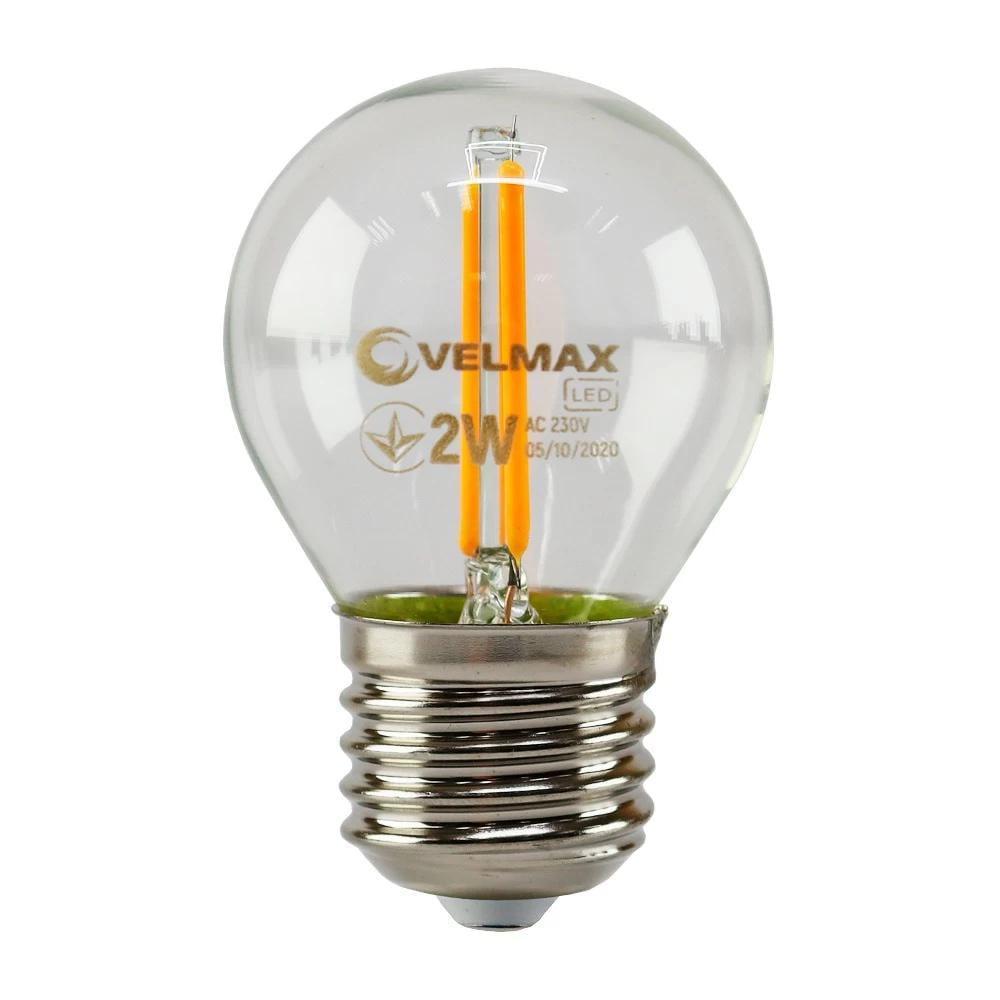 LED-лампа Velmax V-Filament-G45 2W E27 200 Lm Оранжевый (28688820)