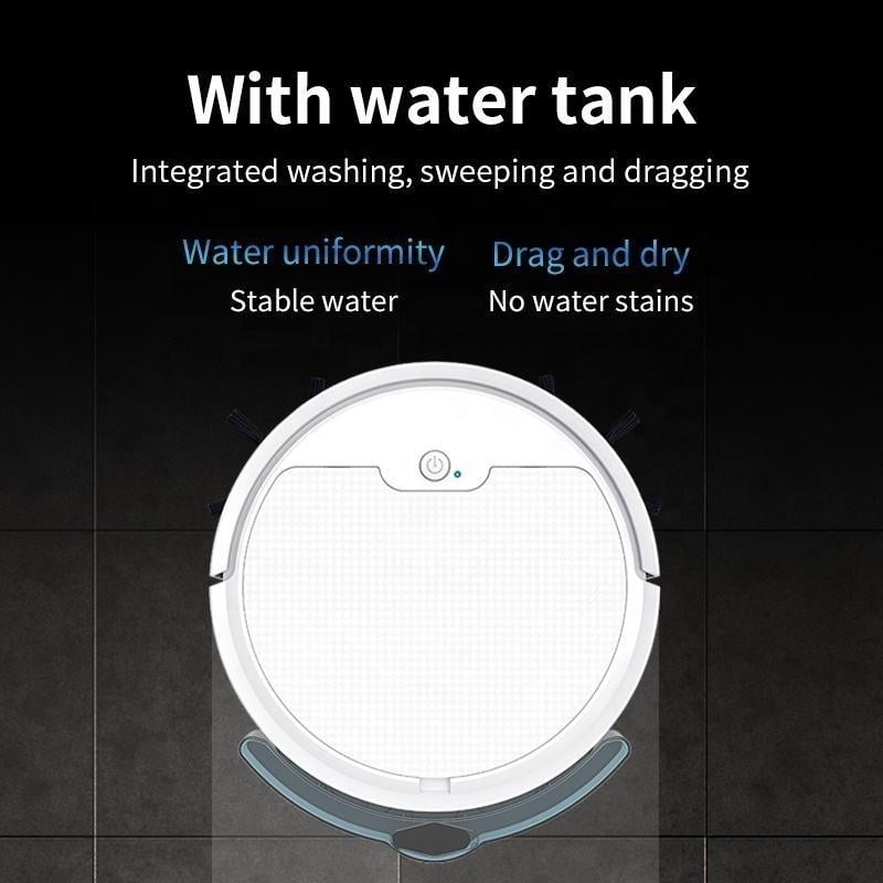 Робот-пылесос Grikey SDJ 3 с баком для воды и приложением для управления 3000 мАч Черный (RT007) - фото 2