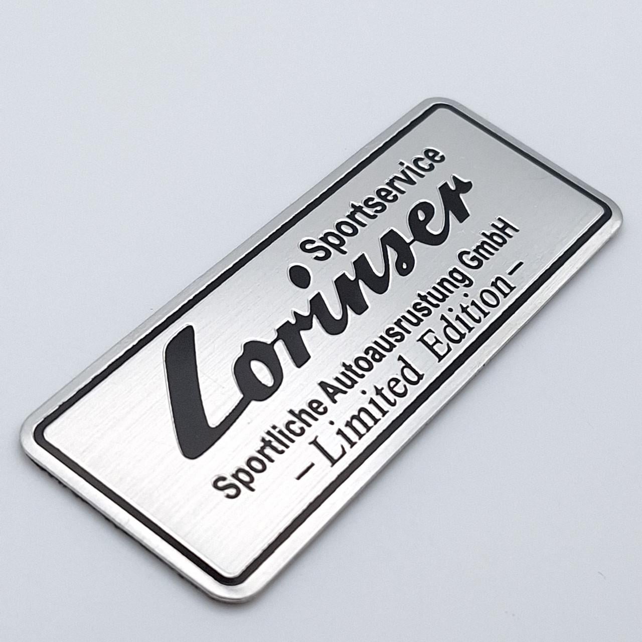 Эмблема алюминиевая Lorinser Limited Edition Mercedes Benz 8х3 см Хром (2390864036)