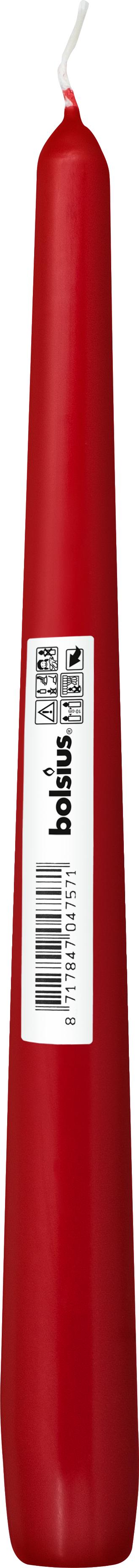 Свеча Bolsius столовая конусная 245х24 мм Красный (BOL-359741)