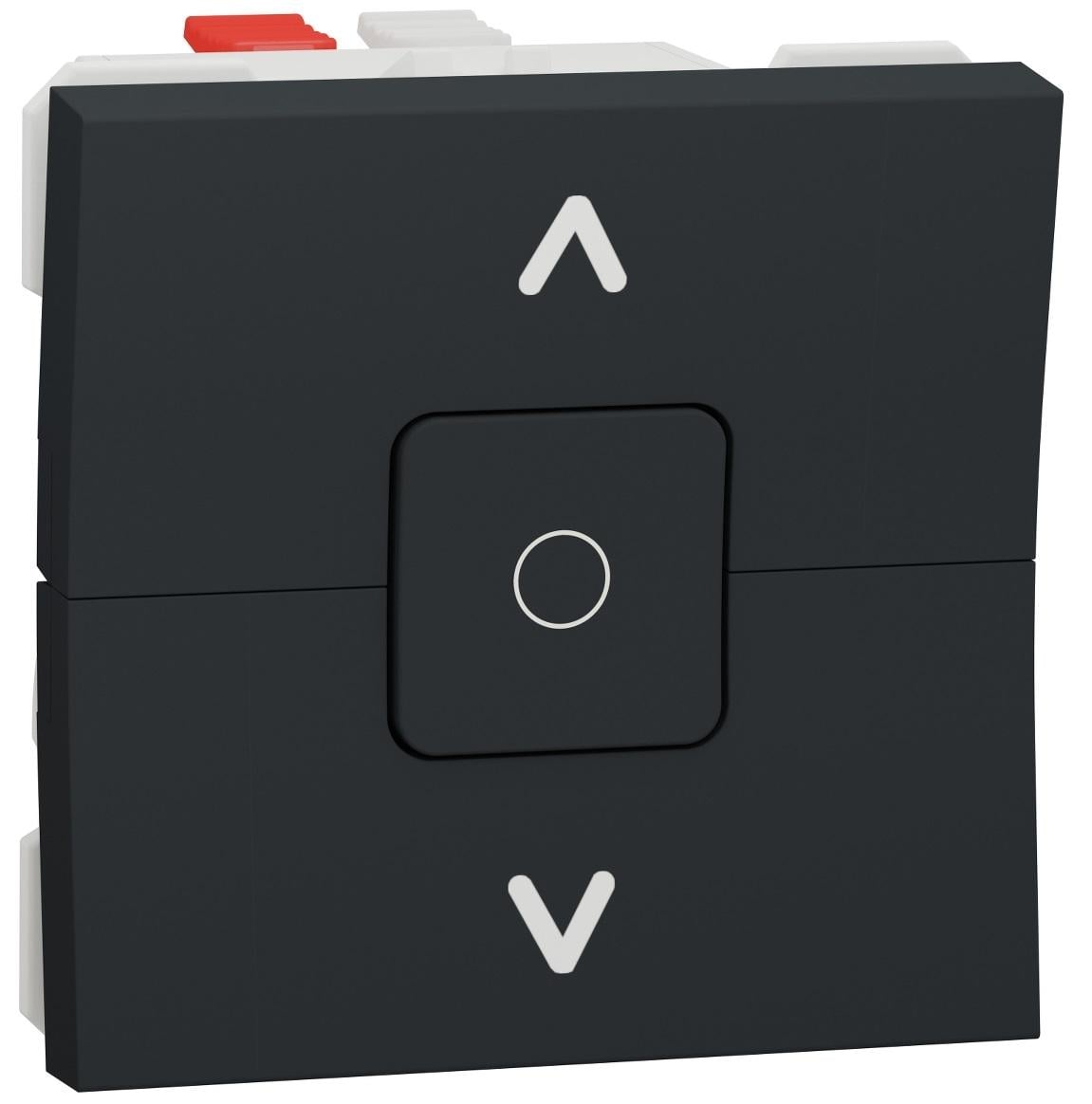 Вимикач Schneider Electric Unica New для жалюзі 2-клавішний схема 4 6 А 2 модулі ABS-UV Антрацит (NU320854)