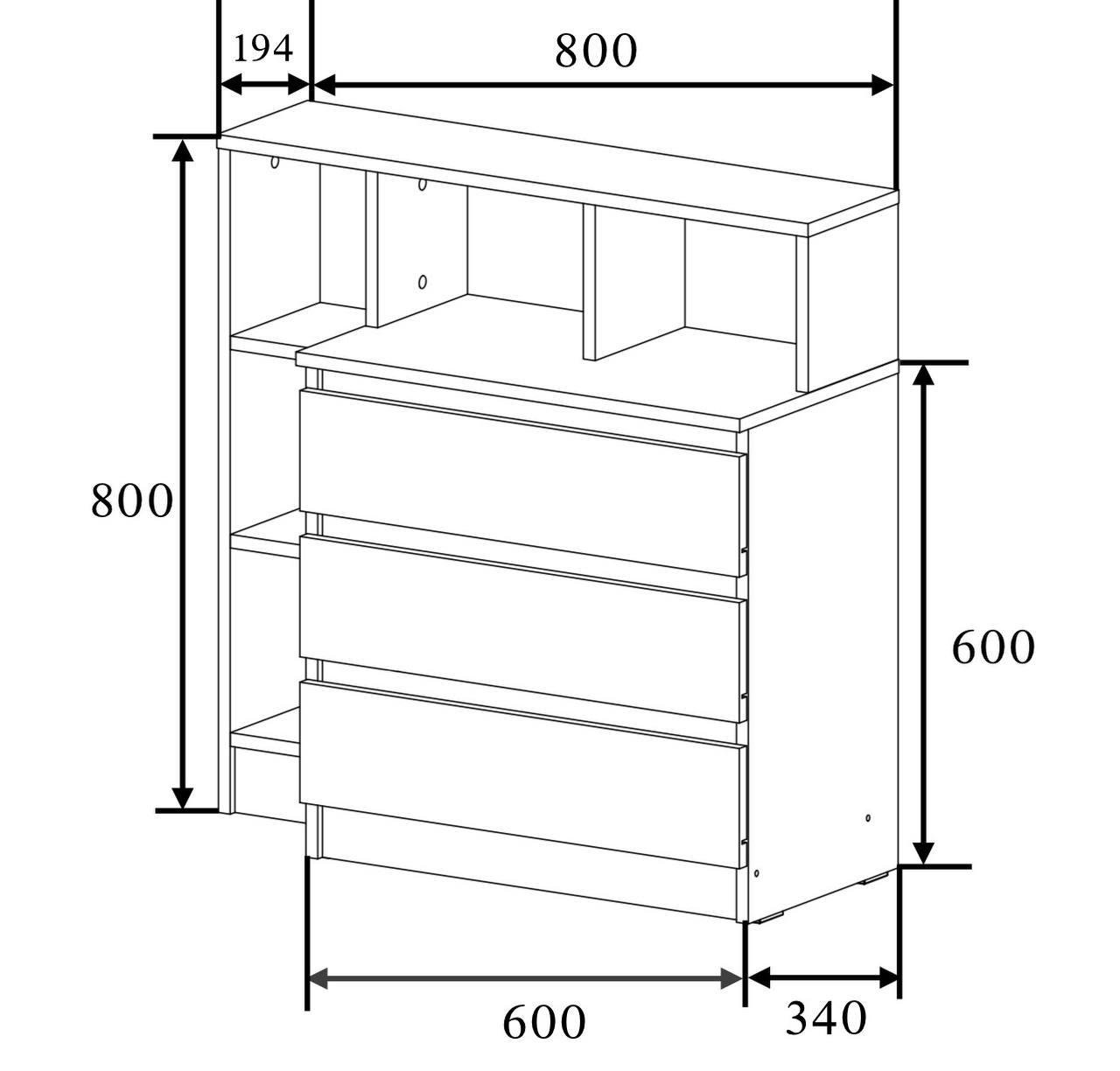 Комод Дженіфер 800х800х340 мм Дуб аппалачі/Німфеа альба - фото 5 Комод Дженіфер 800х800х340 мм Дуб аппалачі/Німфеа альба - фото 5