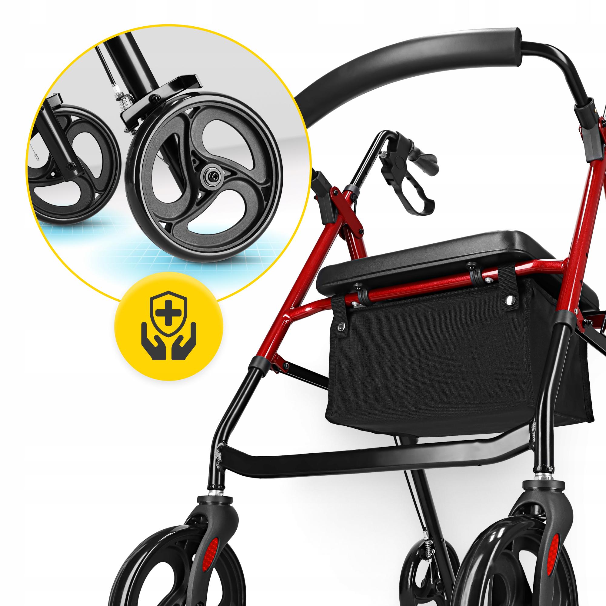 Роллер для ходьбы 4fizjo складной с сумкой Black/Red (P-5905973406901) - фото 11