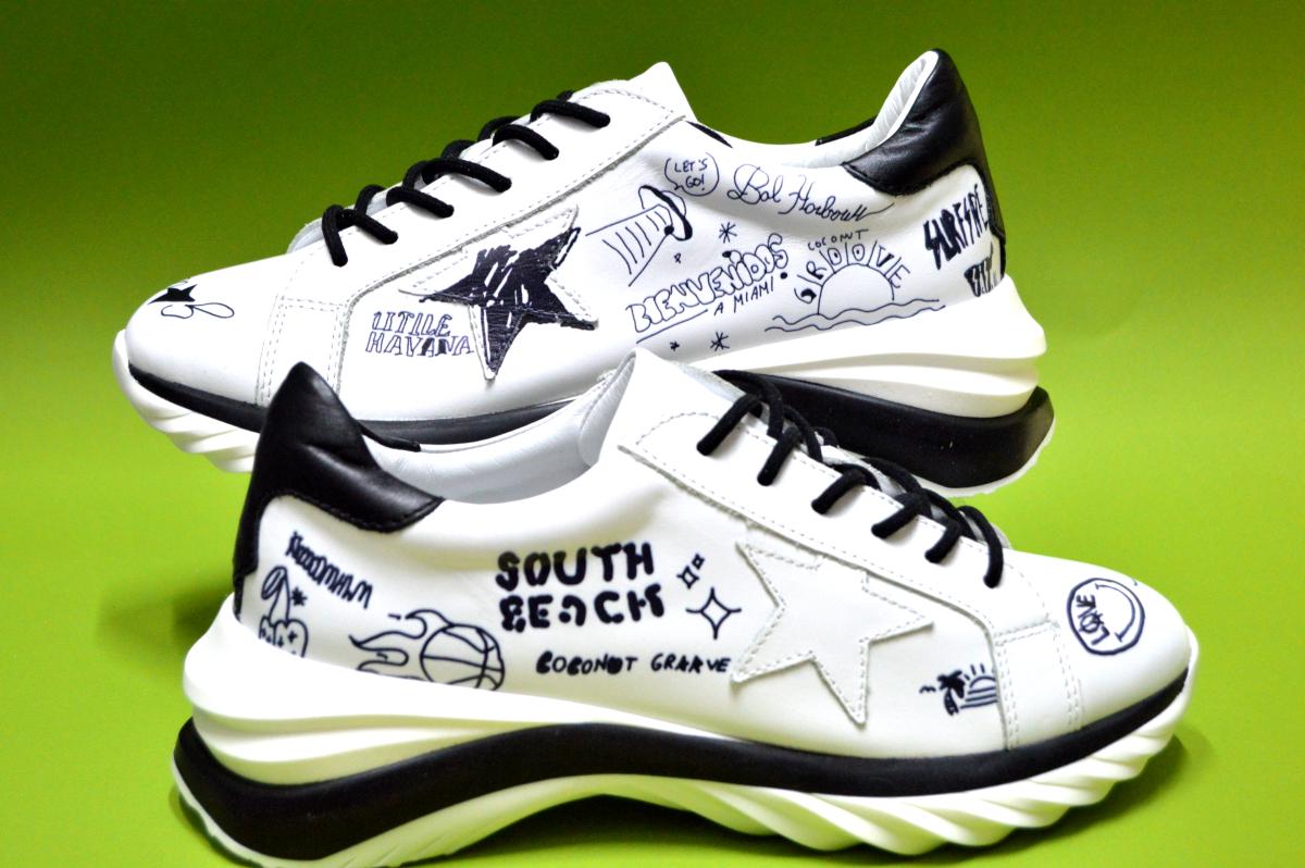 Кросівки жіночі Magza шкіряні з принтом р. 40 Білий/Чорний (94100300140) - фото 3 Кросівки жіночі Magza шкіряні з принтом р. 40 Білий/Чорний (94100300140) - фото 3