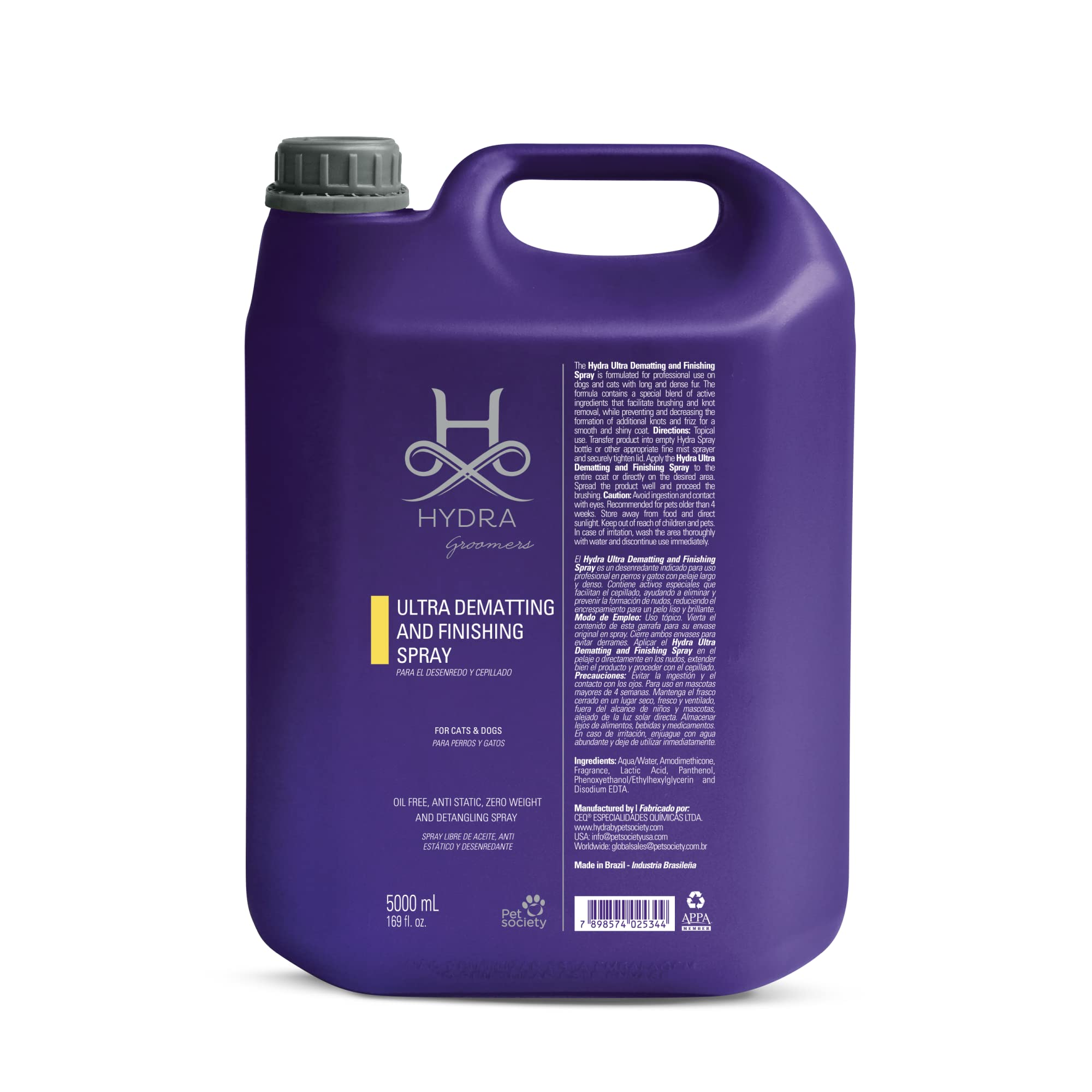 Спрей-финиш для животных Hydra GROOMERS Ultra Dematt and Finishing Spray распутывание колтунов и уход за шерстью 5 л (24178531)