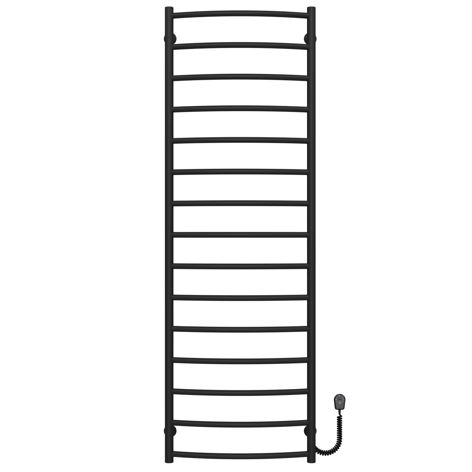 Полотенцесушитель электрический Deffi Классик П15 EF16 правое подключение нержавеющая сталь 500х1600 мм Черный (C.DK.160.50.15.E.B.R.5)