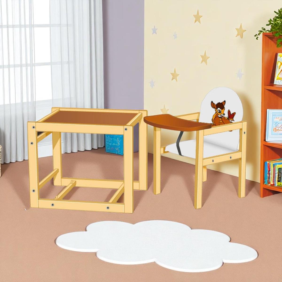 Стульчик для кормления Мася Олененок Белый (№2015) - фото 3 Стульчик для кормления Мася Олененок Белый (№2015) - фото 3