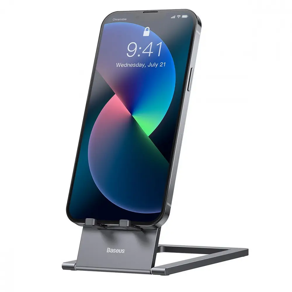 Держатель для телефонов и планшетов BASEUS Foldable Metal Desktop Holder настольный складной наклон на 360 градусов (LUKP000013) - фото 2