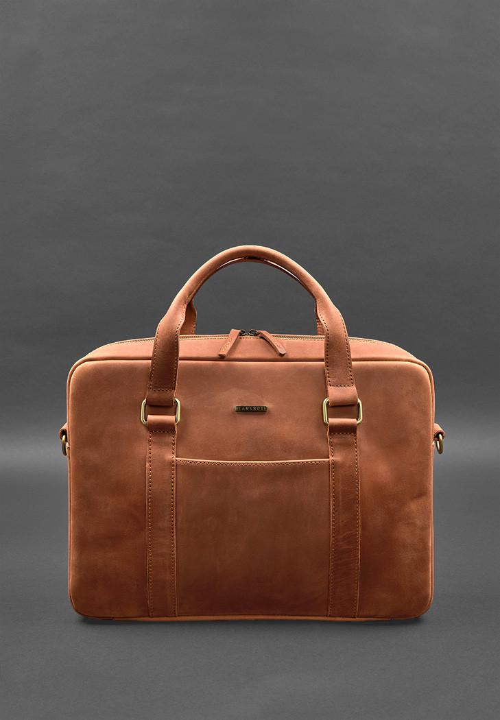 Сумка кожаная для ноутбука и документов Crazy Horse Светло-коричневый (A-027949) - фото 2 Сумка кожаная для ноутбука и документов Crazy Horse Светло-коричневый (A-027949) - фото 2