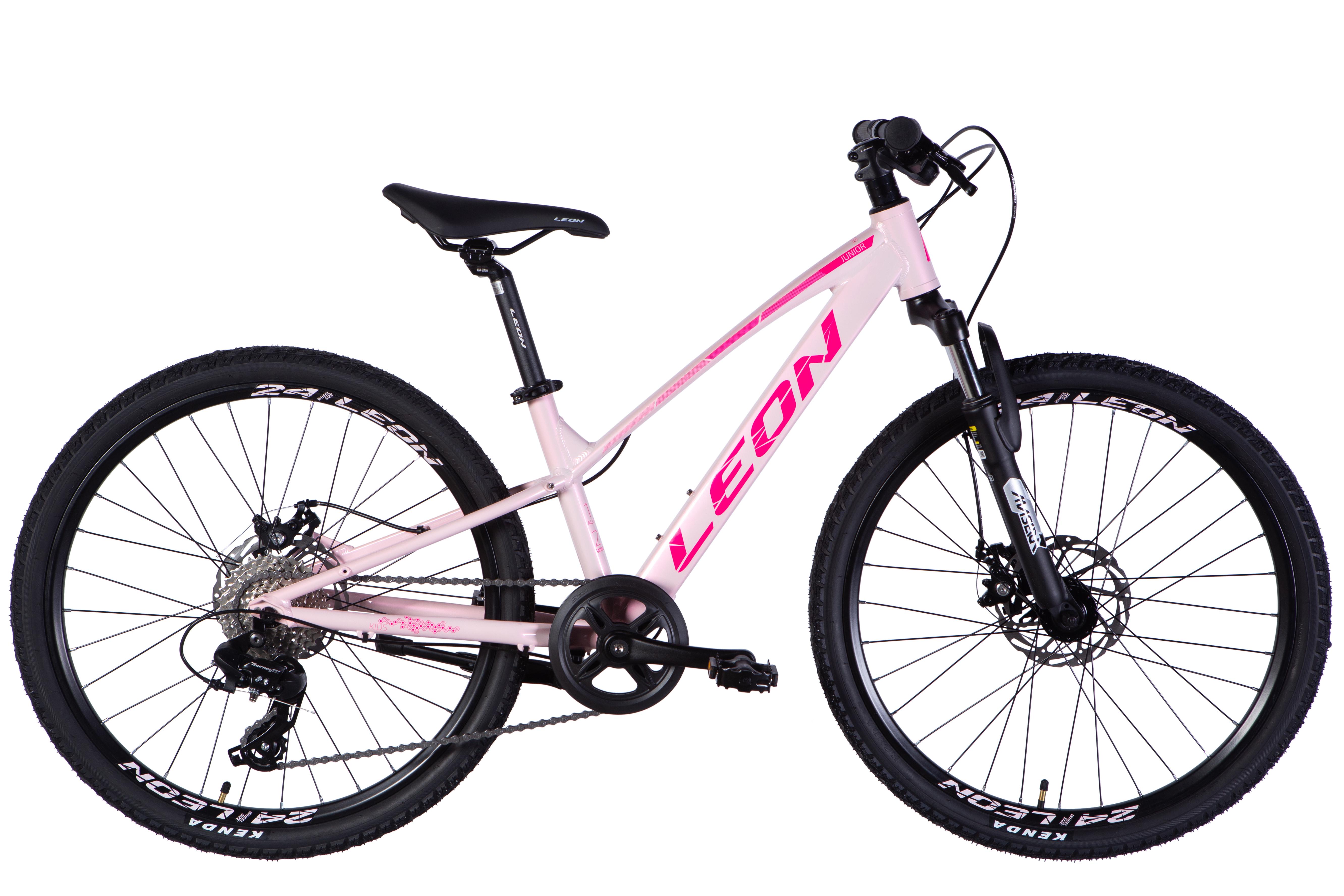 Велосипед Leon 2025 JUNIOR DD CS AL 24" рама 12" Розовый с малиновым (OPS-LN-24-114) - фото 1
