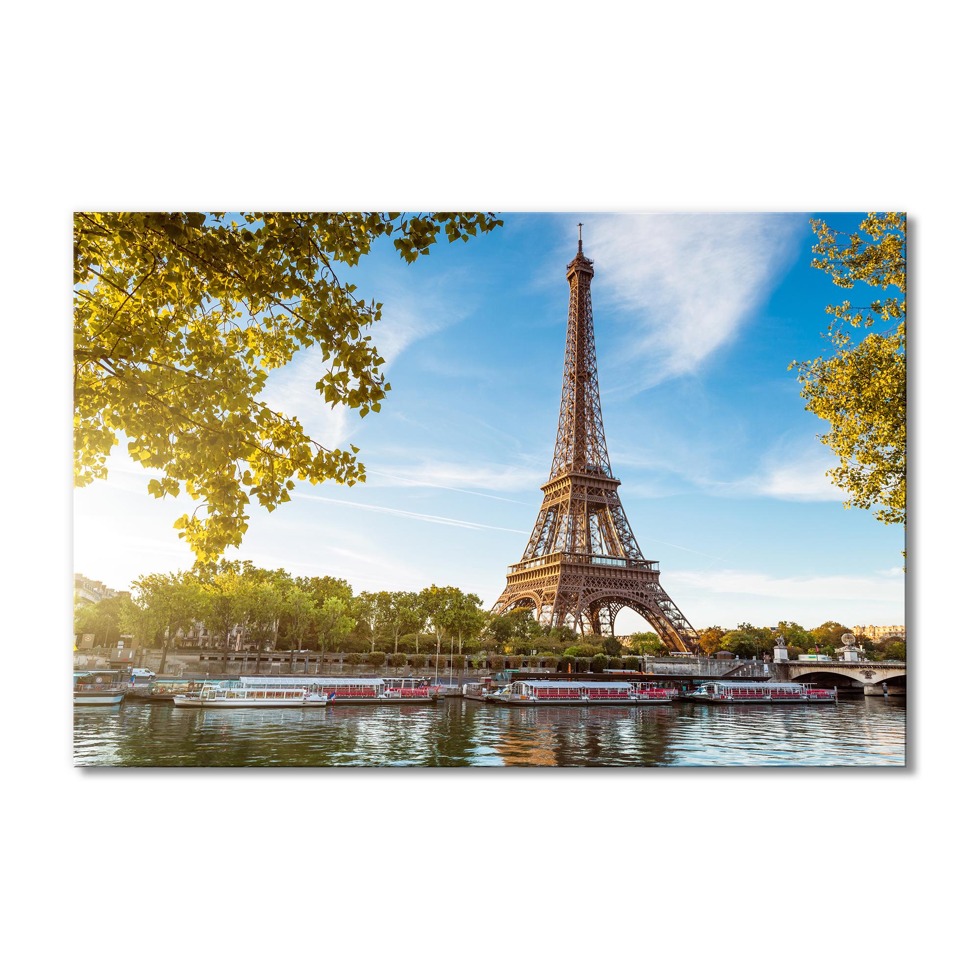 Модульная Картина Эйфелева башня над рекой 1 модуль 60x90 см