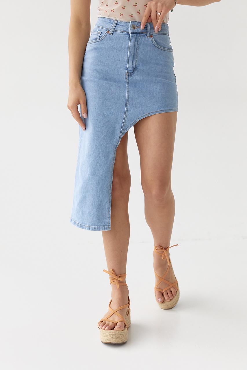 Юбка с асимметрией р. 40 Голубой (10431309) - фото 6 Юбка с асимметрией р. 40 Голубой (10431309) - фото 6