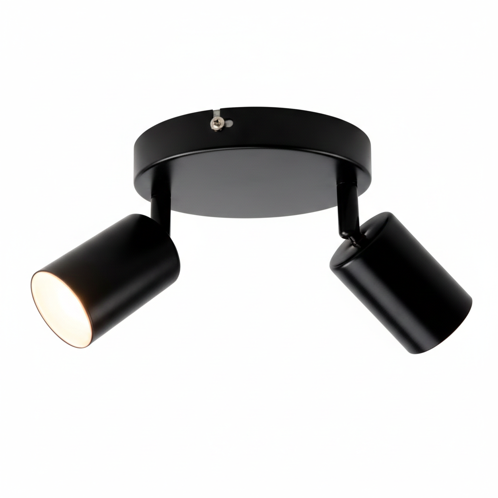 Светильник-спот поворотный da LIGHT на 2 лампы металл Черный (6/545)