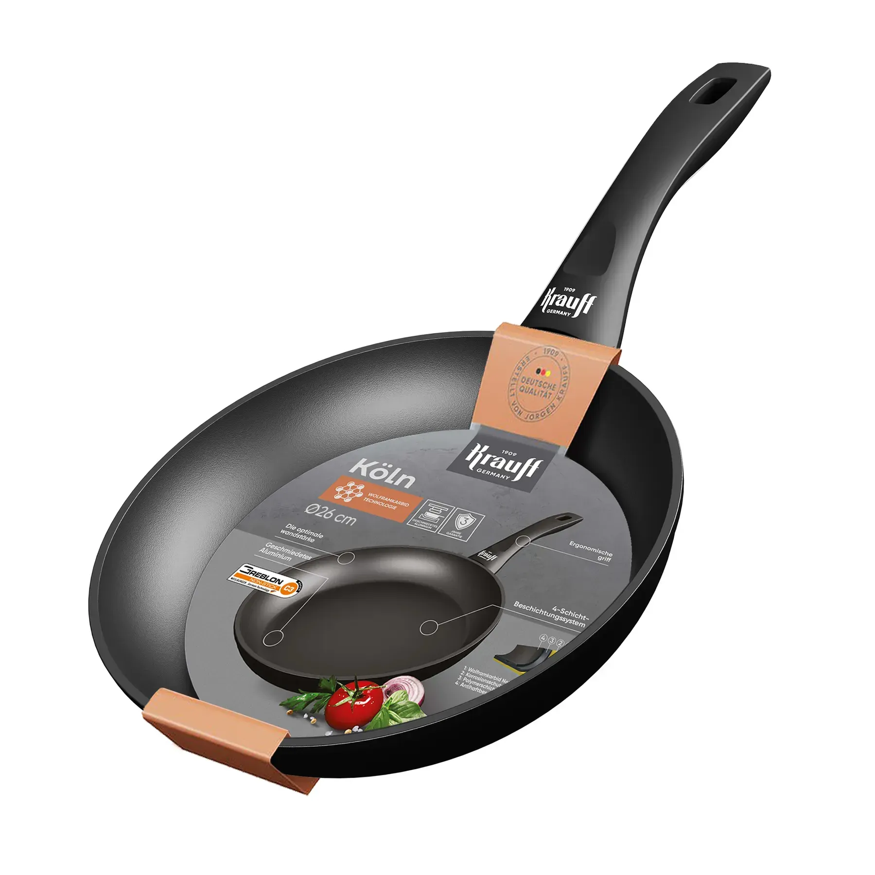 Набор сковородок Krauff Koln 28/26 см и сковорода для блинов 24 см с кухонными досками (55-333-443) - фото 4 Набор сковородок Krauff Koln 28/26 см и сковорода для блинов 24 см с кухонными досками (55-333-443) - фото 4