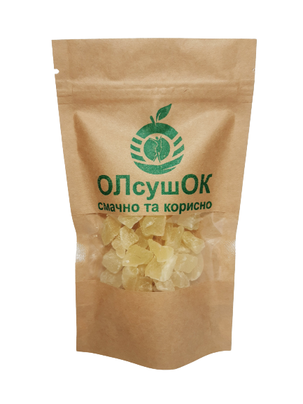 Цукати з ананаса ОЛсушОК кубиками 70 г (4820252920040) Цукати з ананаса ОЛсушОК кубиками 70 г (4820252920040)