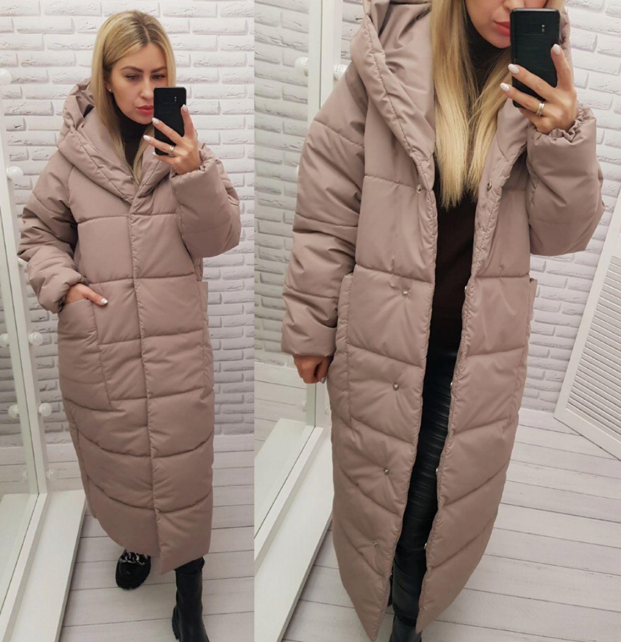 Пуховик объемный супер длинный Аiza А500 р. 50-52 Розовый - фото 7 Пуховик объемный супер длинный Аiza А500 р. 50-52 Розовый - фото 7