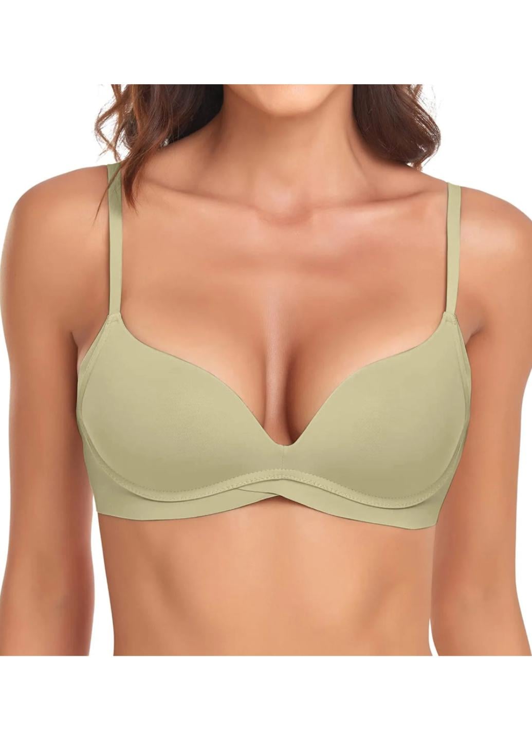 Бюстгальтер гладкий с формованными чашками без косточек Light Touch 70B Оливковый (1176-32)