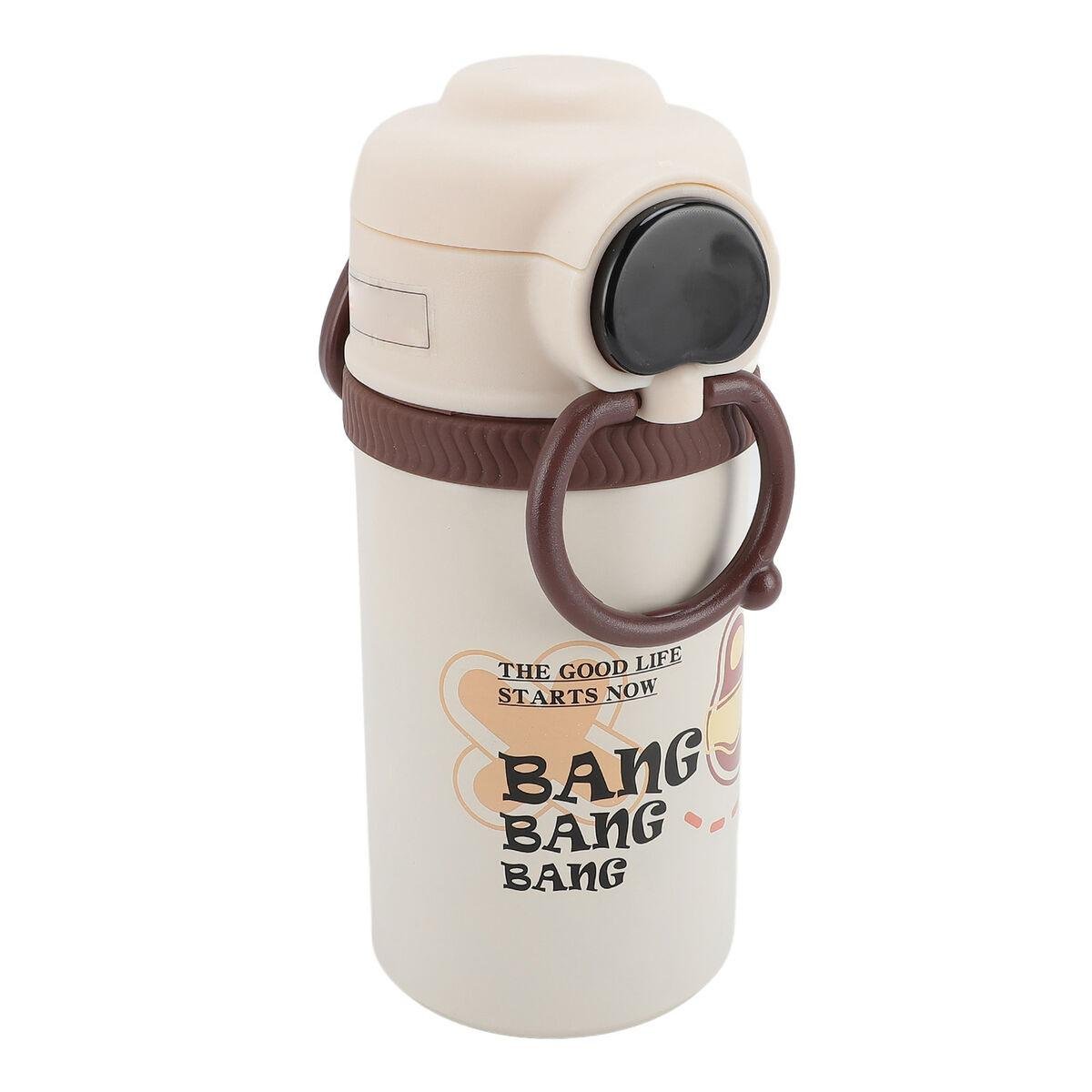 Термос детский A-PLUS 2в1 с индикатором температуры и трубочкой нержавеющая сталь 550 мл Бежевый (36392694SP)