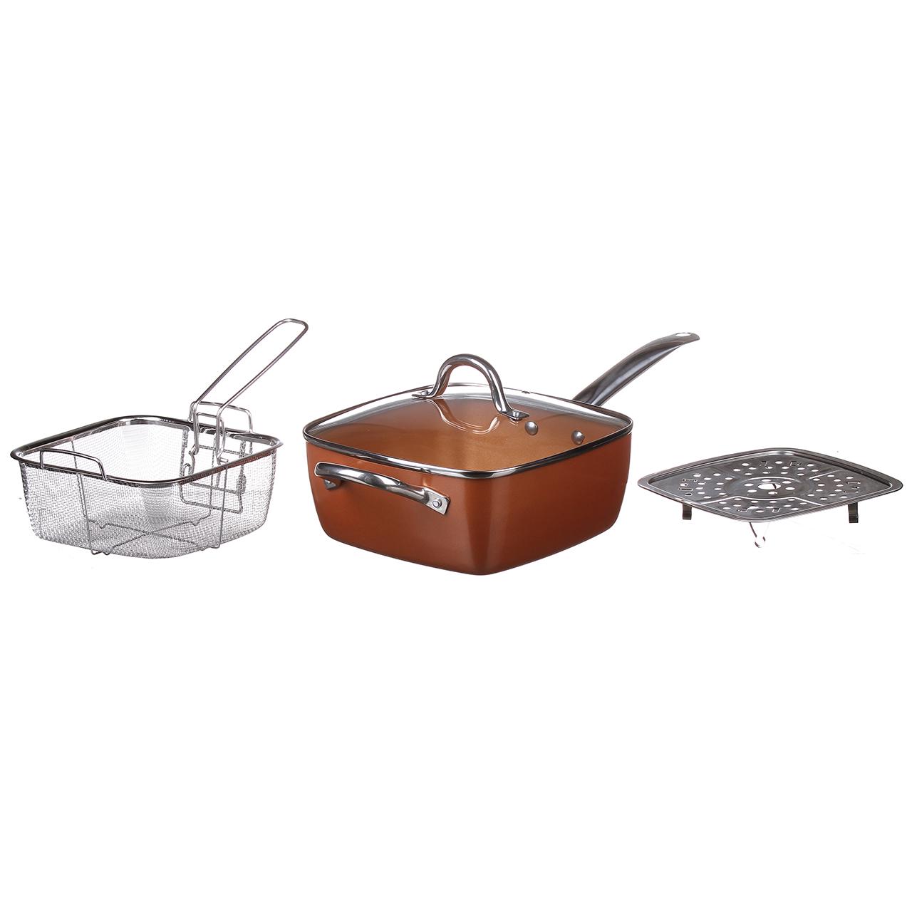 Сковорода-фритюрница Copper Cook Deep Square Pan 24 см (1499G) - фото 4