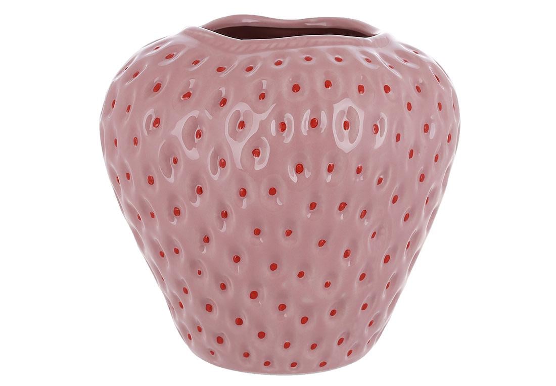 Ваза керамическая Клубника 17,4х16,8 см Бледно-розовый (998-004)