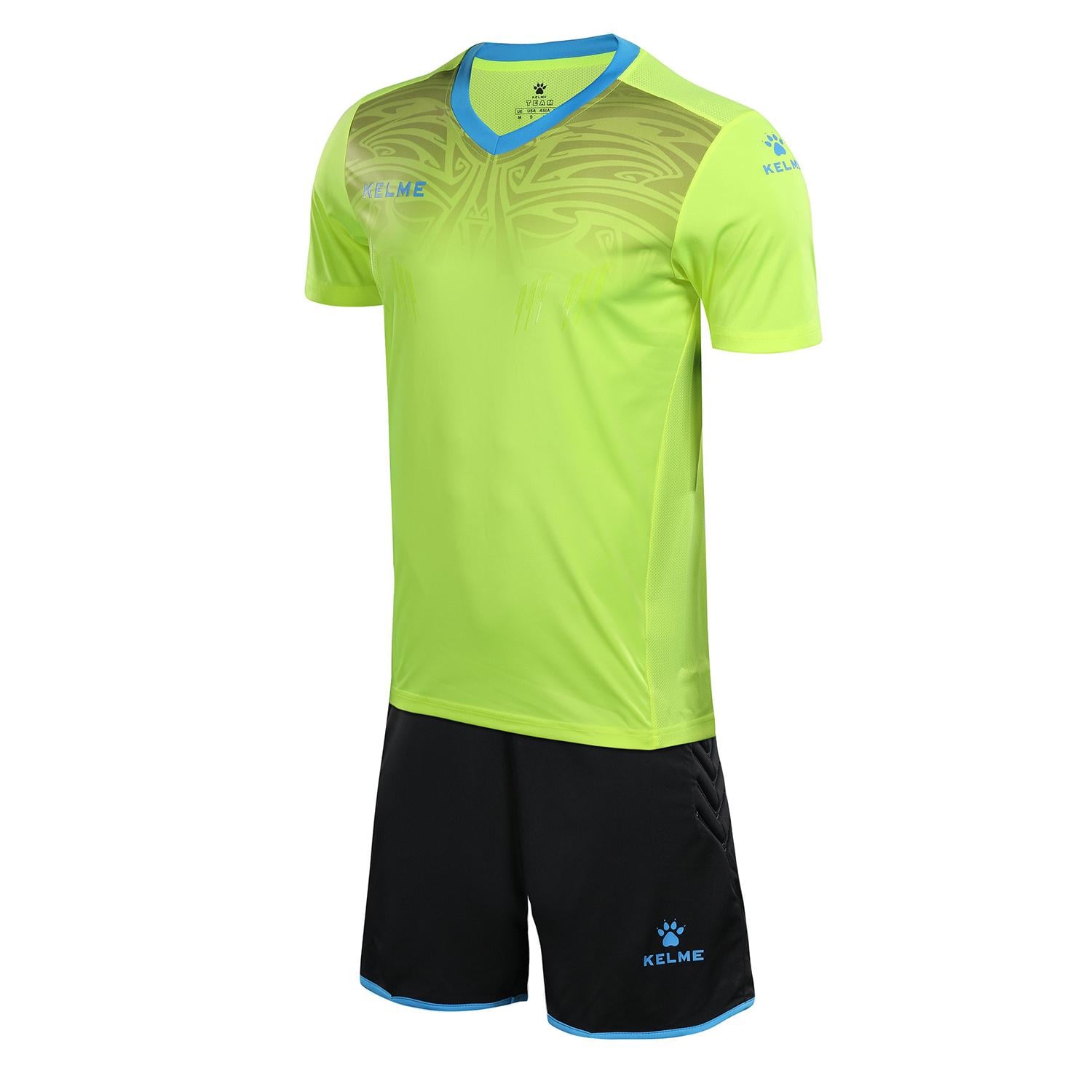 Комплект вратарской формы Kelme Zamora к/р 2XL Салатовый/Черный