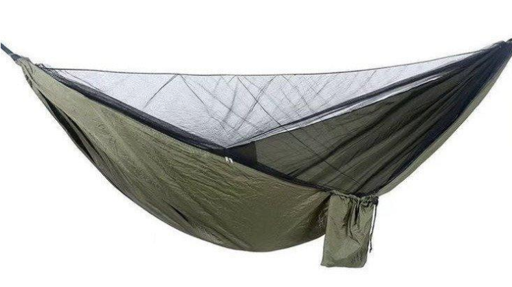 Гамак туристичний підвісний з москітною сіткою та тентом 270х150 см Хакі (2731740582)