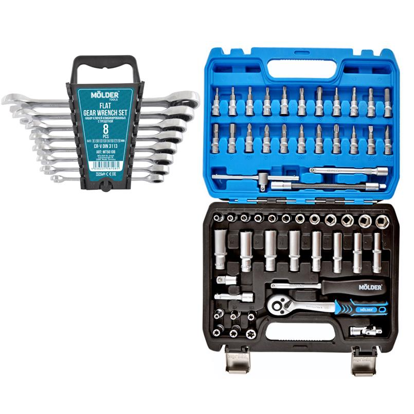 Набор инструментов Molder в кейсе + набор ключей 1/4" 72T CR-V 56 + 12 ед. (na_83)