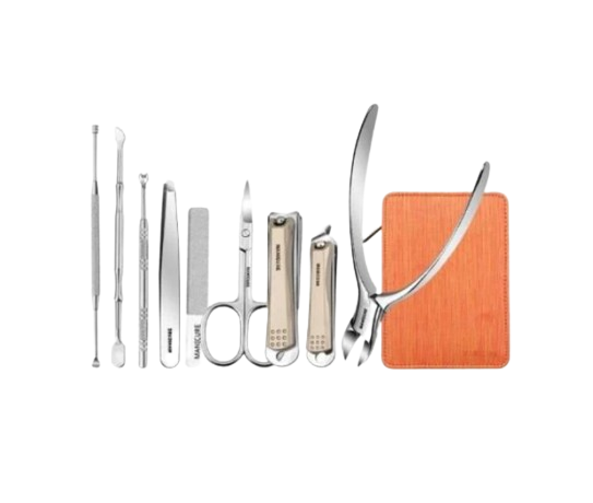 Набор для маникюра и педикюра из нержавеющей стали makeup Kit&Manicure Set в сумке 9 предметов Оранжевый - фото 1 Набор для маникюра и педикюра из нержавеющей стали makeup Kit&Manicure Set в сумке 9 предметов Оранжевый - фото 1