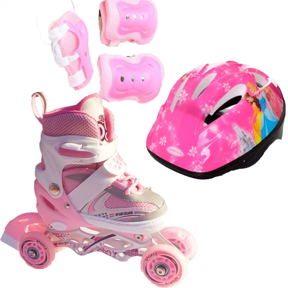 Роликовые коньки Набор Happy Combo Disney 29-33 ротация колес Princess Pink Розовый (2T3007E)