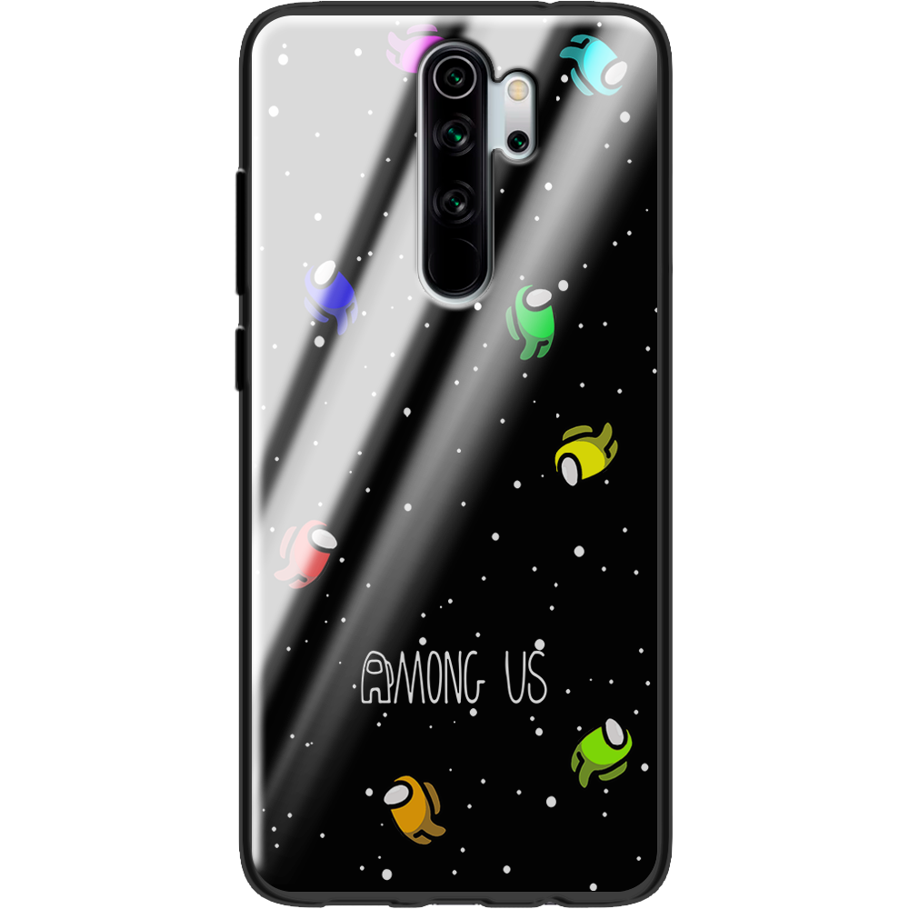 Чехол Boxface Xiaomi Redmi Note 8 Pro Among Us Invisible Черный силикон со стеклом (38222-bk76-38352)