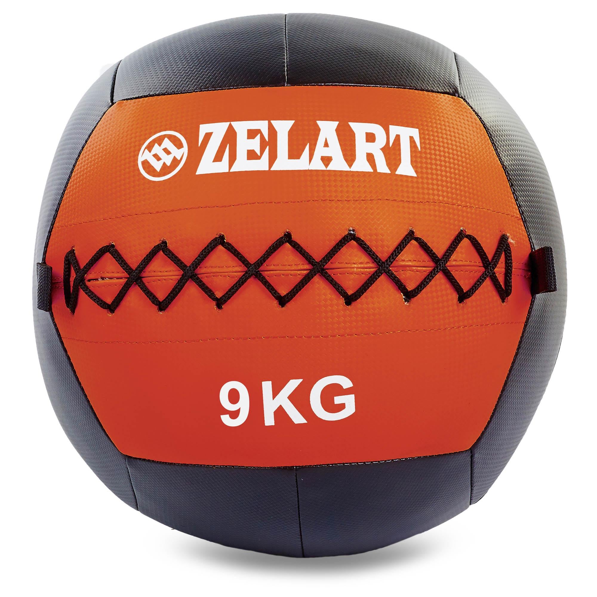 Мяч набивной для кросфита волбол Zelart WALL BALL FI-5168-9 9 кг Черный/Красный (DR003549)