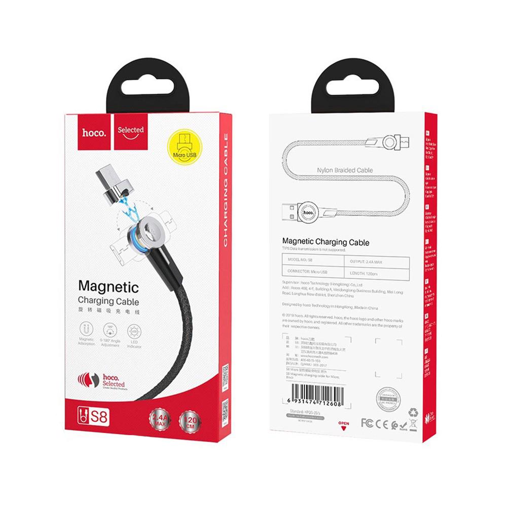 Кабель Hoco S8 Magnetic charging cable for Micro Black - фото 2 Кабель Hoco S8 Magnetic charging cable for Micro Black - фото 2