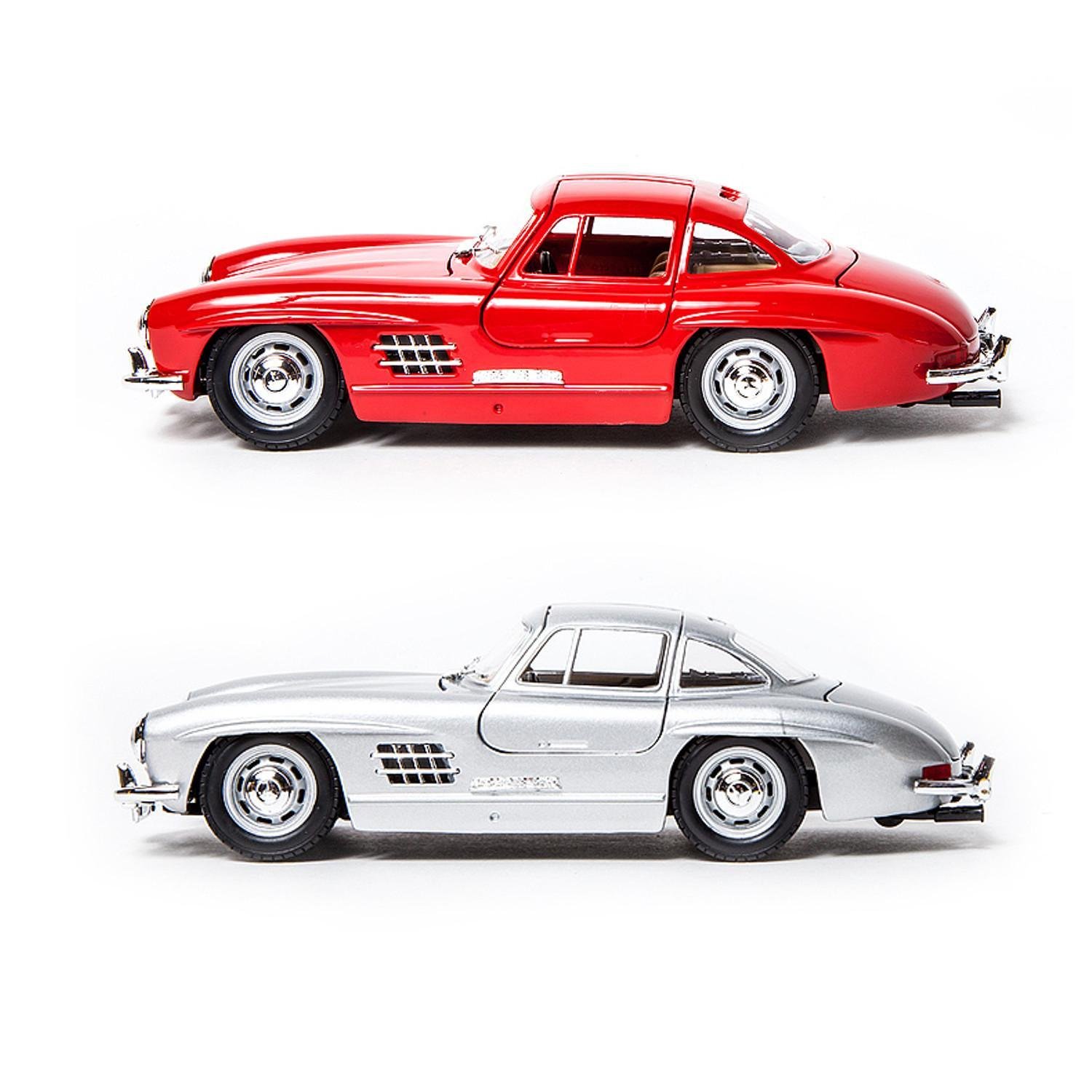 Автомодель игрушечная детская MERCEDES-BENZ 300 SL 1954/1:24 Красно-серебристый