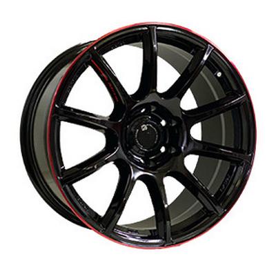 Диски на авто Off Road Wheels OW1012 R20 W8.5 PCD6x139,7 ET10 DIA110.6 GlossY Black RED LINE RIVA RED