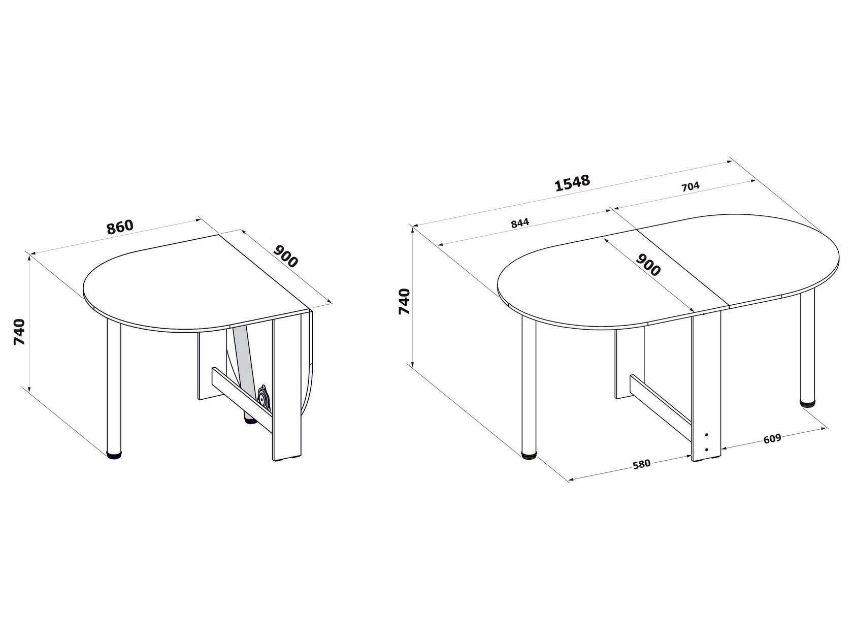 Стіл-книжка CNC Mebli XBOOK-12 розкладний Дуб тахо - фото 3