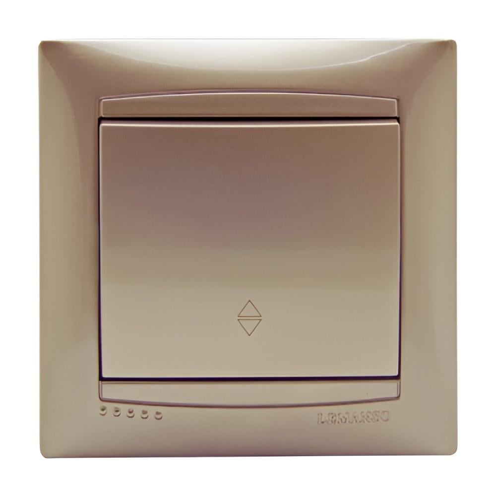 Выключатель одноклавишный Lemanso Сакура проходной Золотой (LMR1202) Выключатель одноклавишный Lemanso Сакура проходной Золотой (LMR1202)