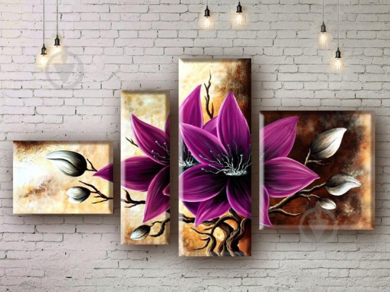 Модульная картина акрилом цветы ArtStar MHM17_4_070 размер 80 х 140 см