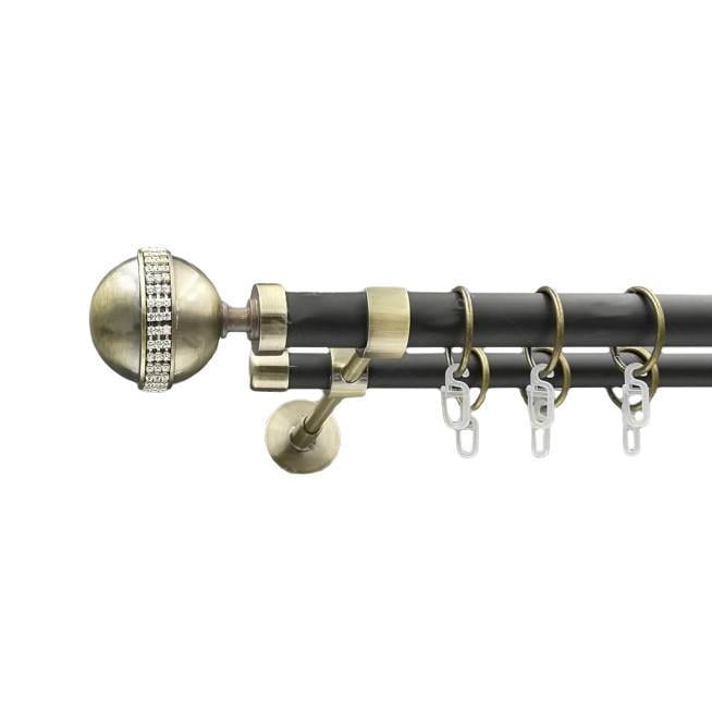 Карниз трубчатый двухрядный открытый Orvit Авея 16/16 мм 300 см Черный/Антик (000-7511) - фото 1 Карниз трубчатый двухрядный открытый Orvit Авея 16/16 мм 300 см Черный/Антик (000-7511) - фото 1