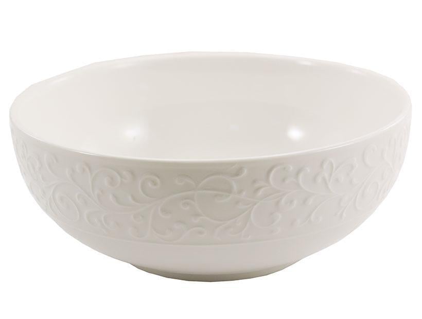 Салатник фарфоровый TUDOR Лоза 18 см Белый (TU3563-1)