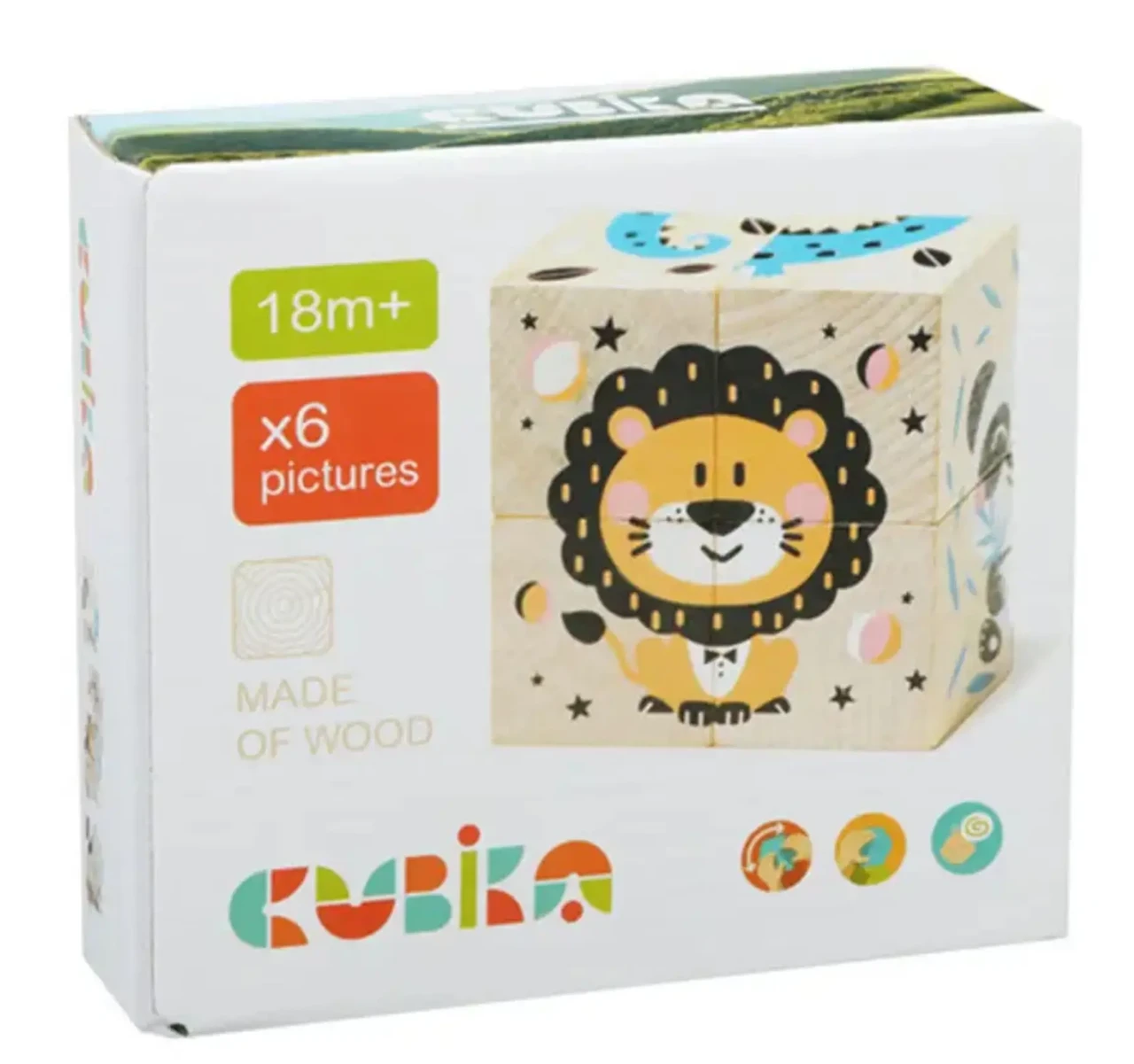 Кубики дерев'яні Set of wooden blocks Animals (15429)