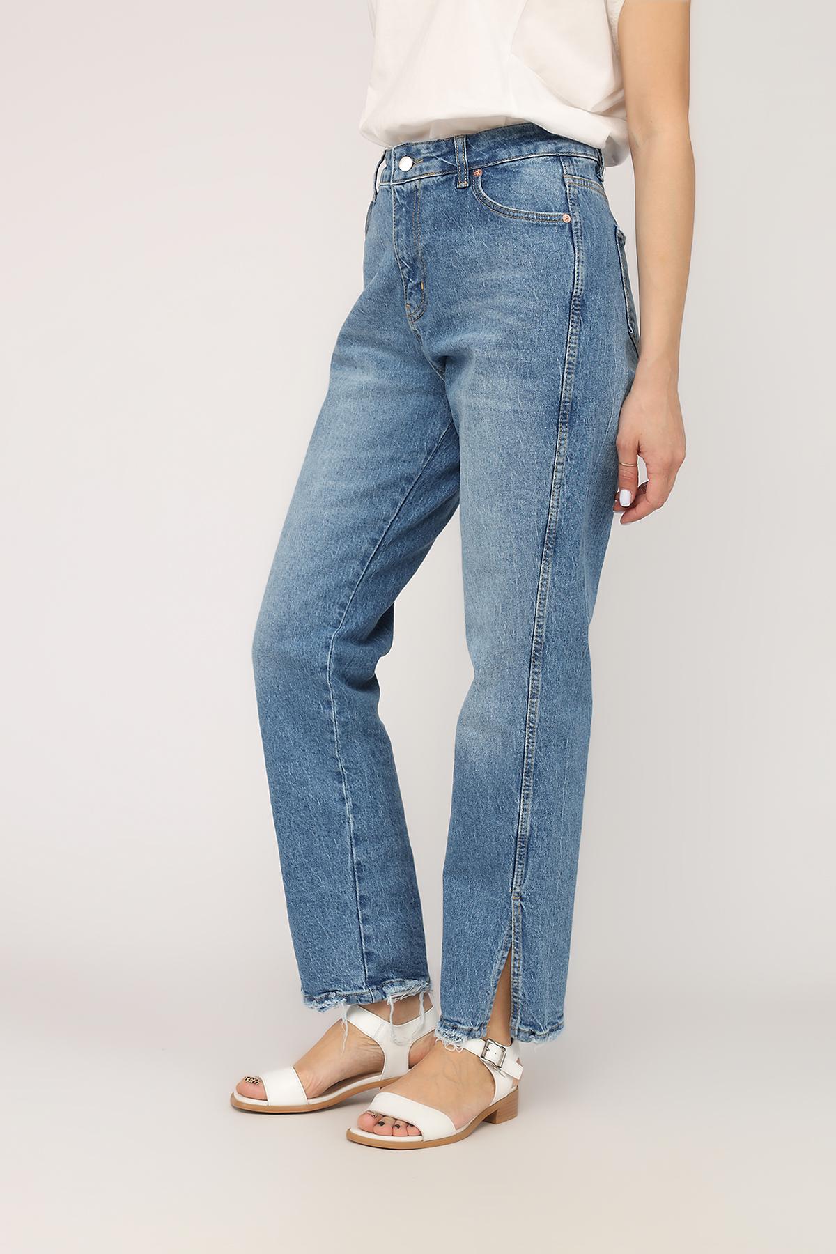 Джинсы женские Straight ЦБ-00272490 р. 42 Голубой (SKT001051430) - фото 3