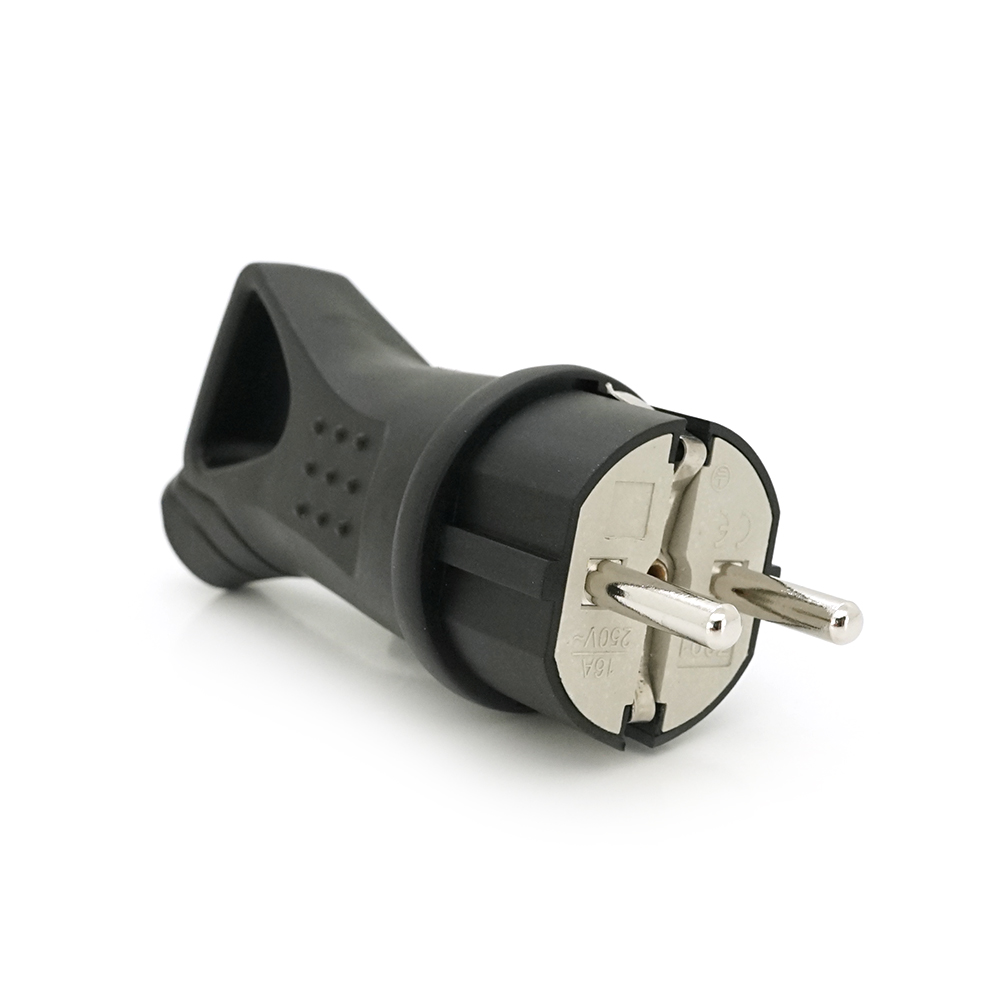 Електровилка із заземленням IP44 16A 250V штепсельна Q16 Чорний (YUT_V4236)